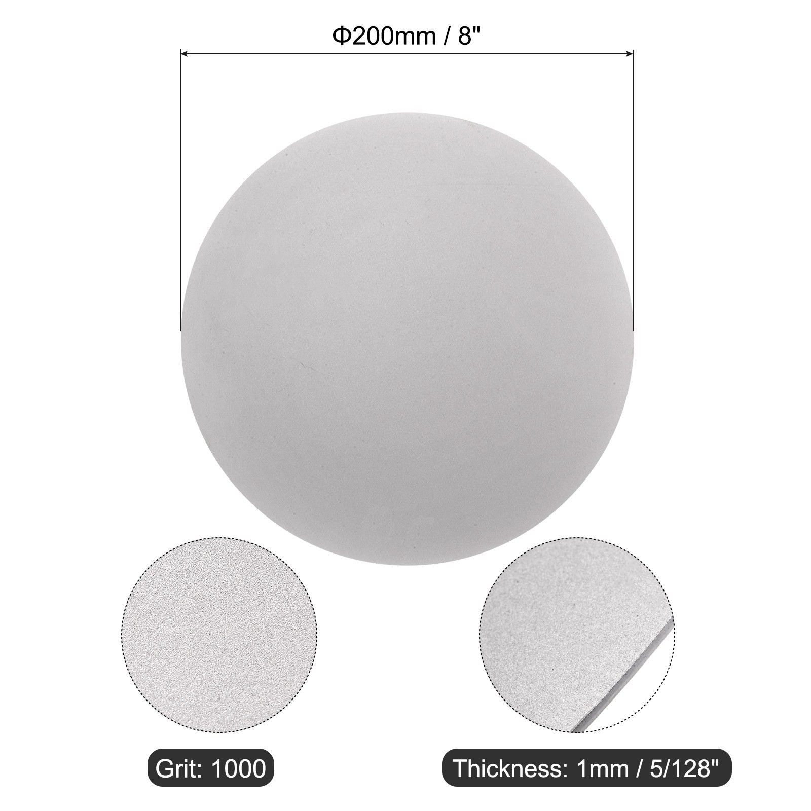 Diamond Sanding Grinding Disc 8″ Grit 1000 No Center Hole Flat Lap Wheel Disk