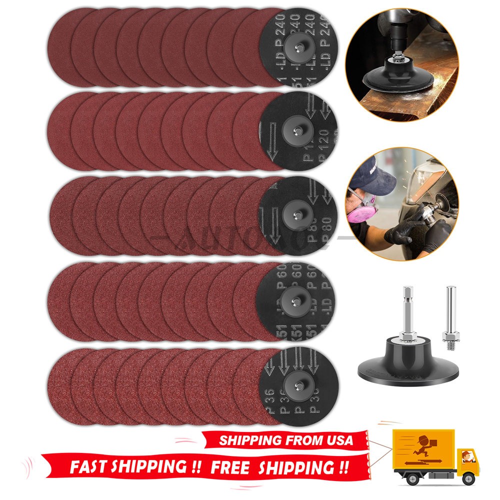53PCS 3 inch Sanding Disc Roll Lock Quick Change Disc Surface Conditioning Disc