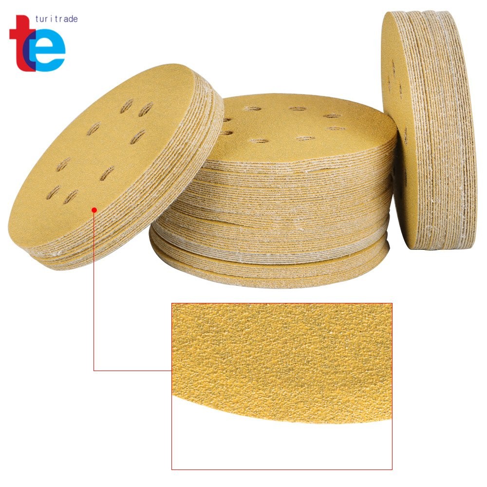 100 Pieces 5 Inch 8-Hole Hook-And-Loop Sanding Disc Sander Paper 100 Grit