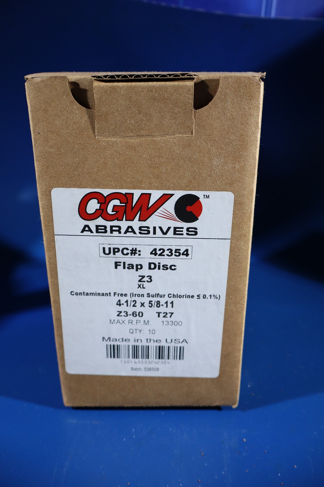 10 – CGW Abrasives 42356 Flap Disc Z3XL 4 1/2″ X 5/8-11 Max RPM 13,300 Z3-6 T27