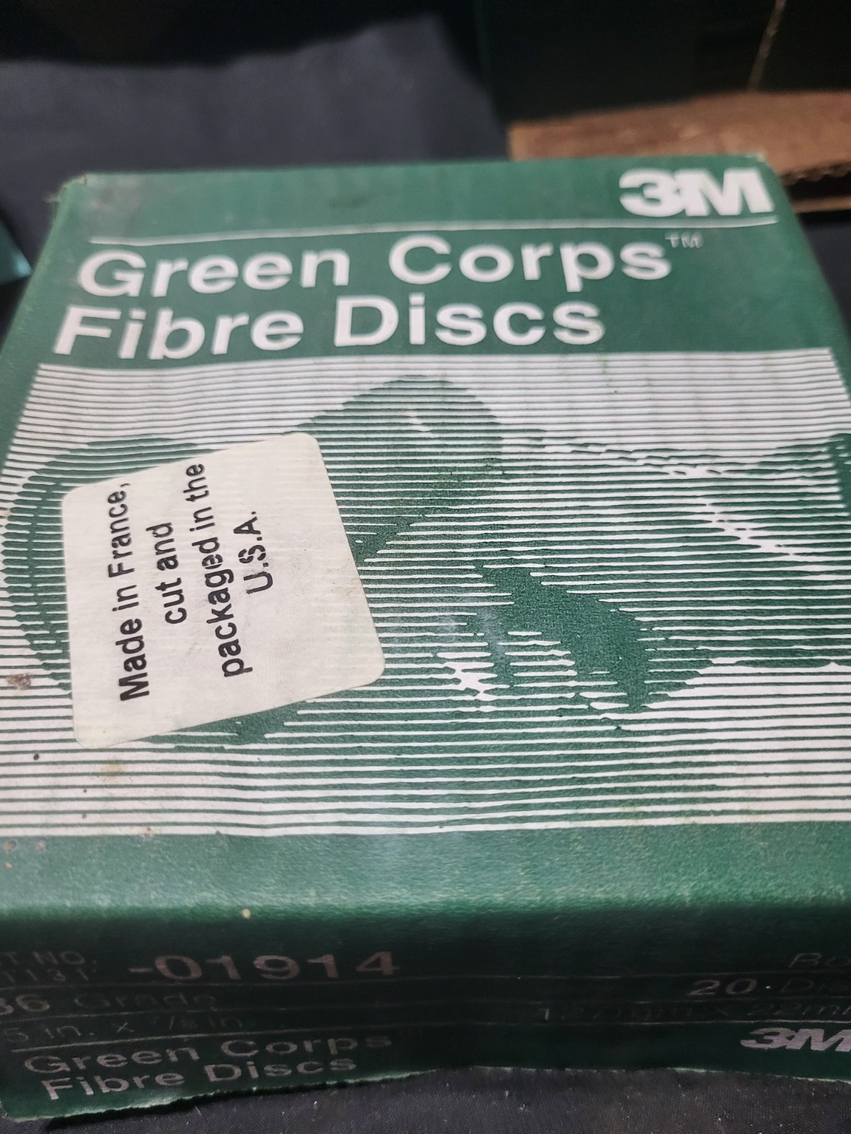 51131-01934 3M 36 grit 5inch Green Corps Fibre Sanding disc box of 20