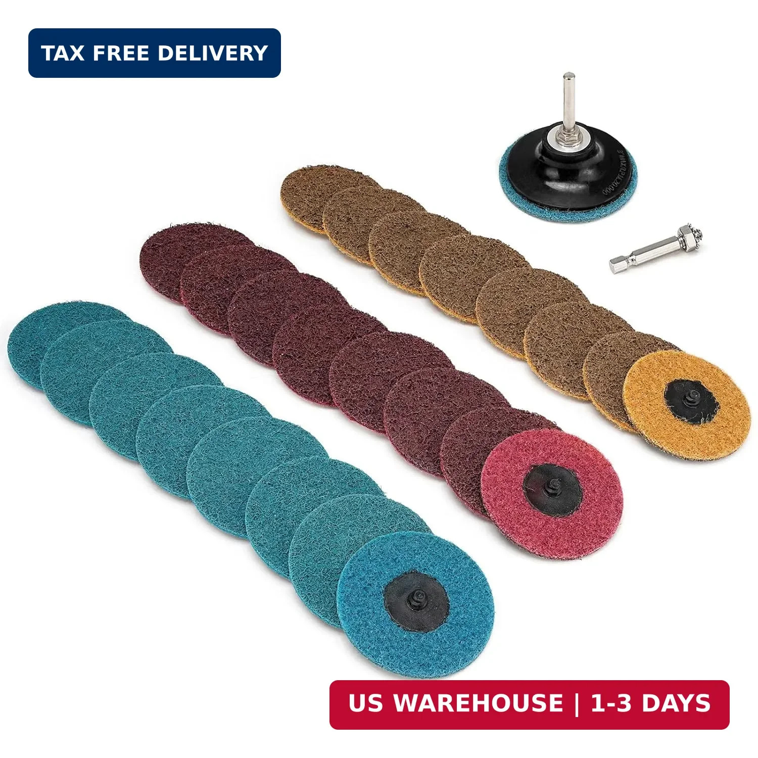 25Pcs 3 inch Roloc Sanding Discs Set,Fine Medium Coarse Grit Discs Surface Condi