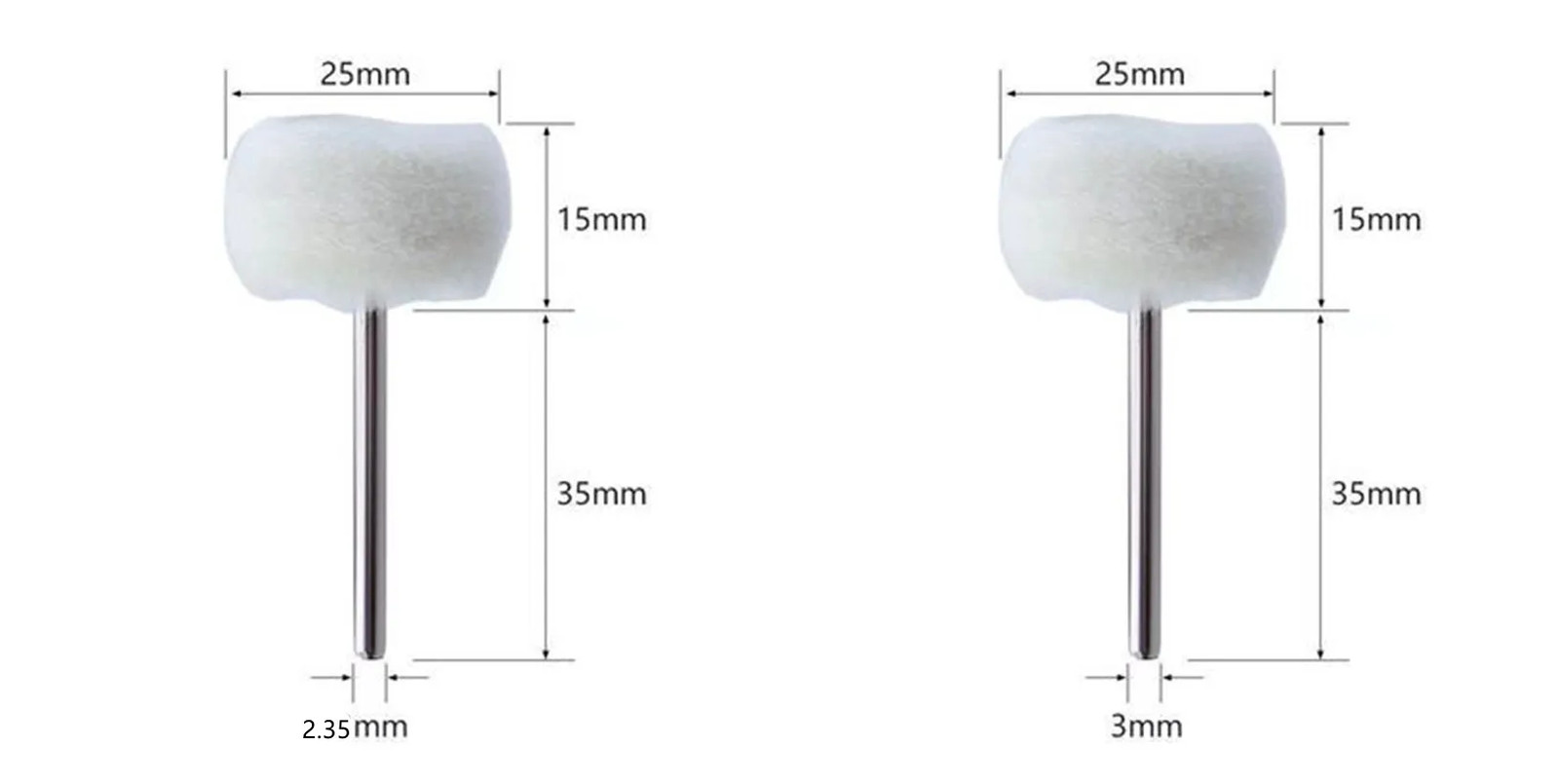 10Pcs 3mm Shank Mini Grinding Sanding Head Abrasive Disc Felt Buffing Whee – NEW