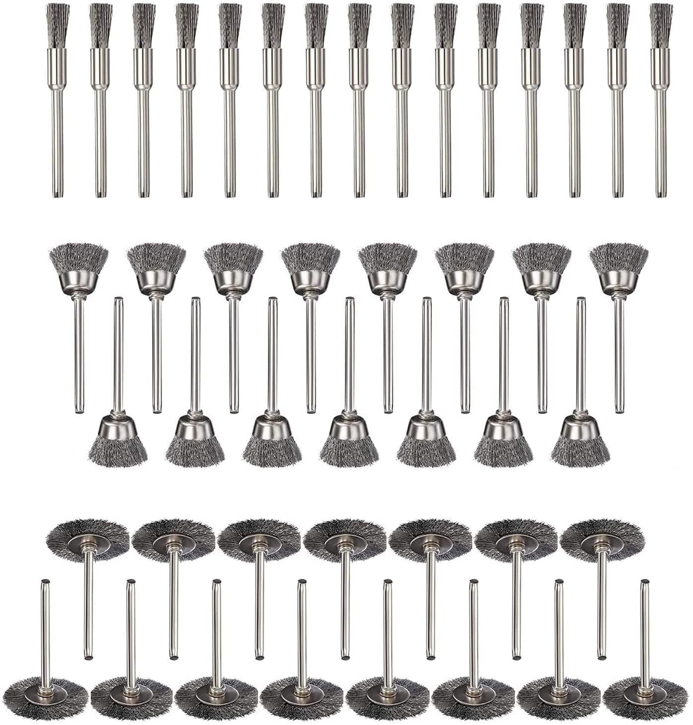 45pc Wire Brushes Set Steel Wheel Brushes Accessories For Rotary Tools