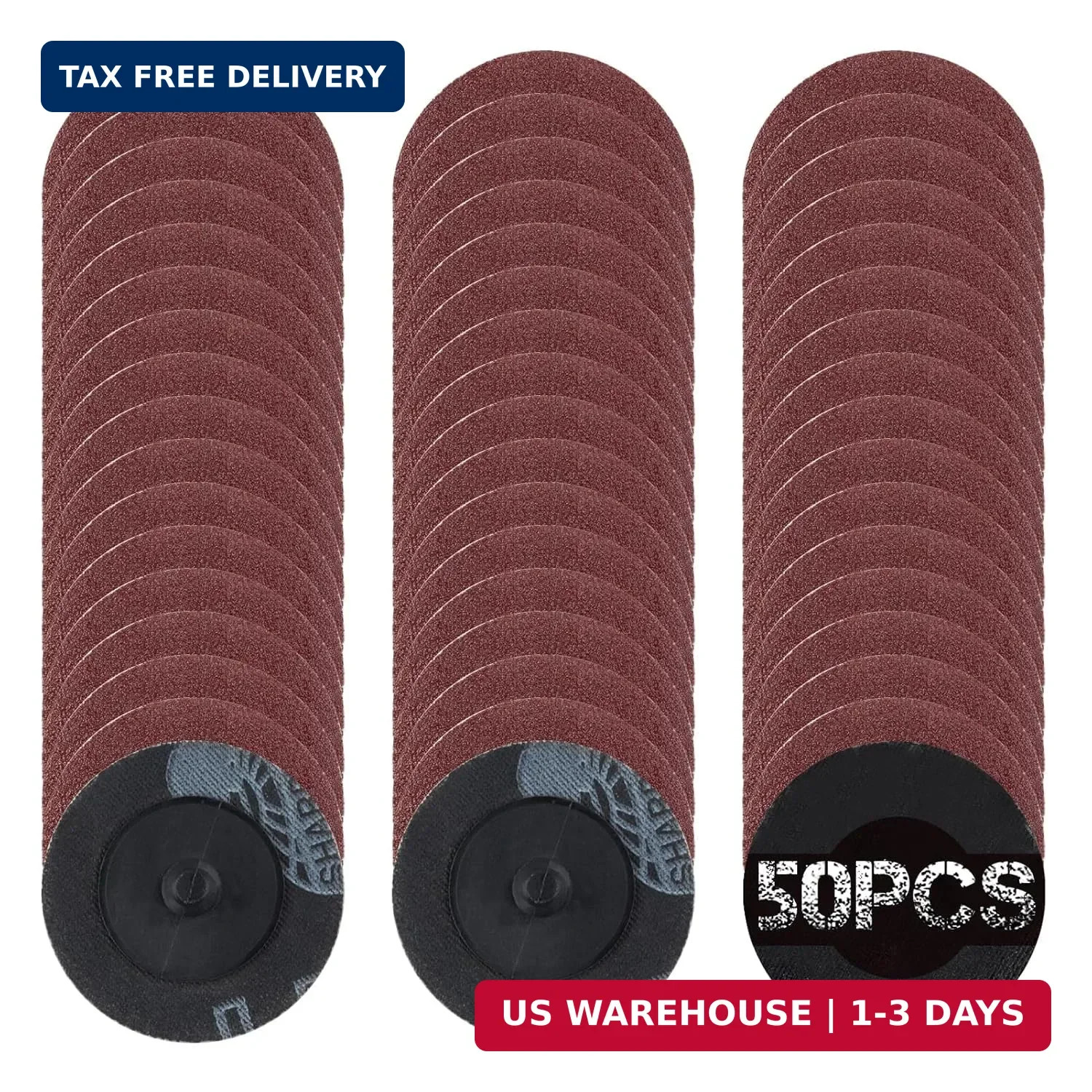 50Pcs 2″ 120 Grit Quick Change Discs Aluminum Oxide Coated Die Grinder