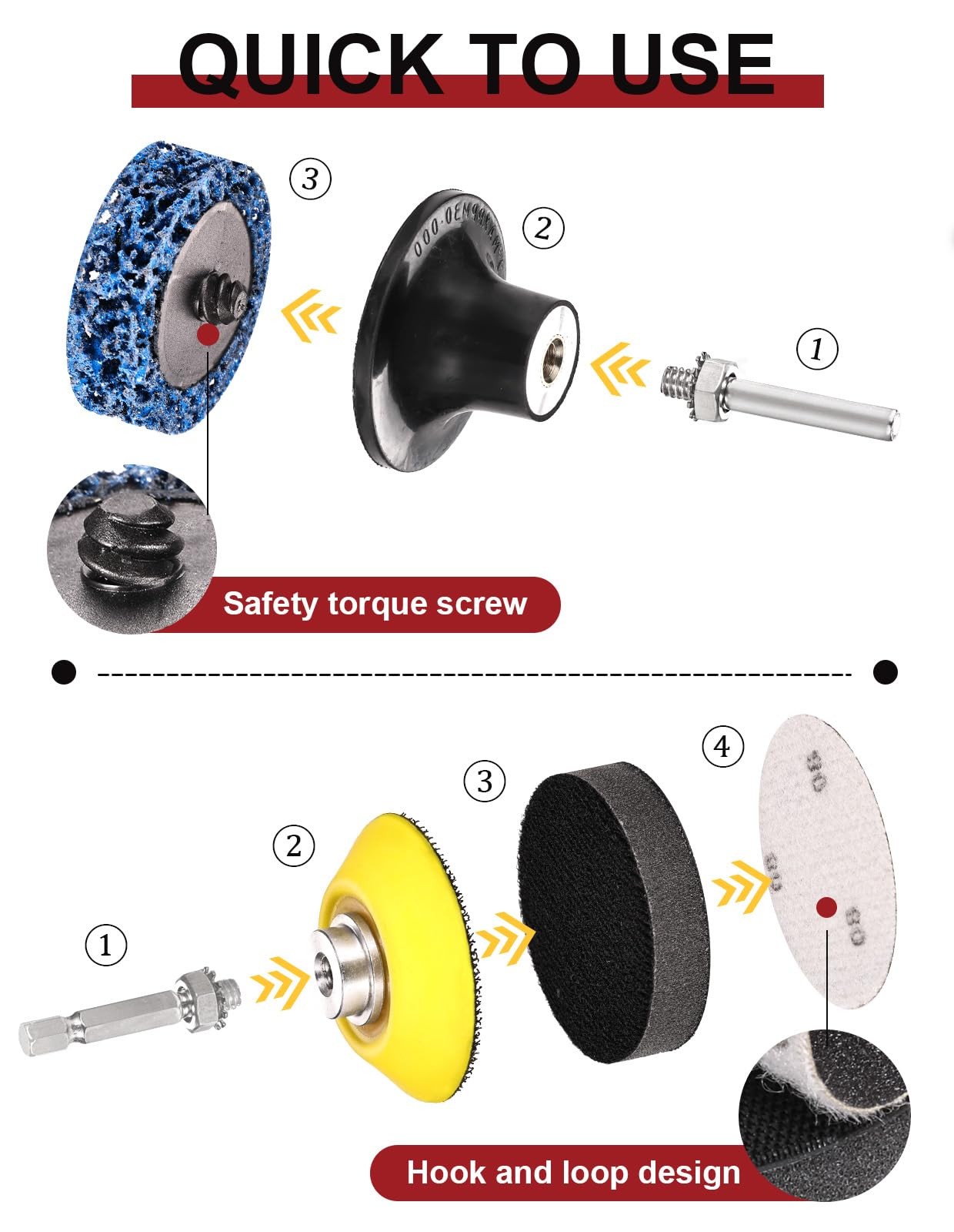 221PCS 2 Inch Die Grinder Sanding Discs Accessories 221Pack Disc Kit