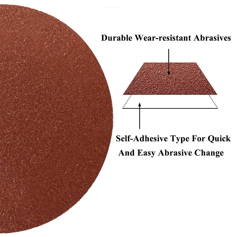 5/6 Inch Flocking Red Sandpaper Round Sheet Polishing Grinding Discs Self-Stick