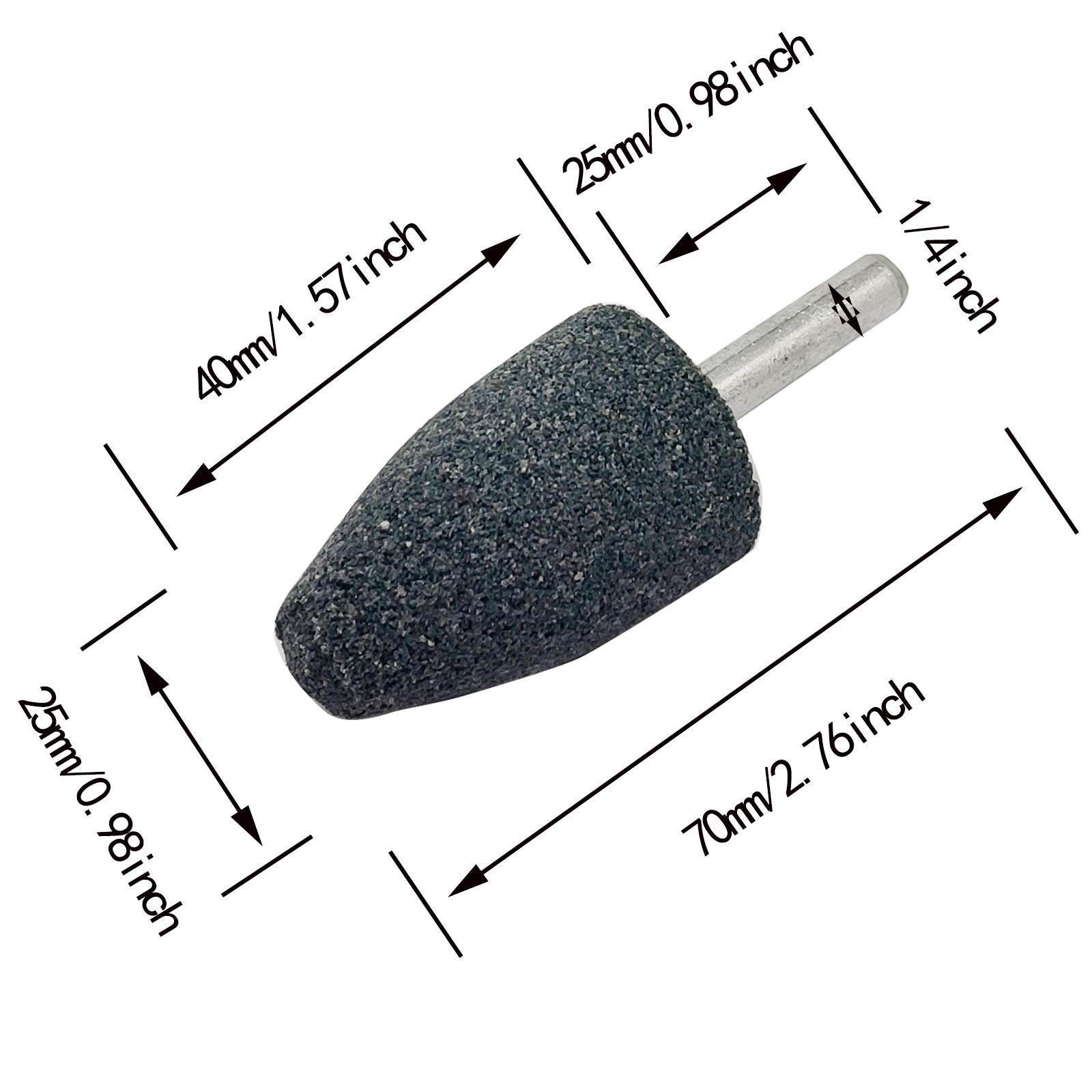 4 pcs 25mm Stone Rotary Grinding Bits with 1/4 Inch Shank, Aluminum Oxide Mou…