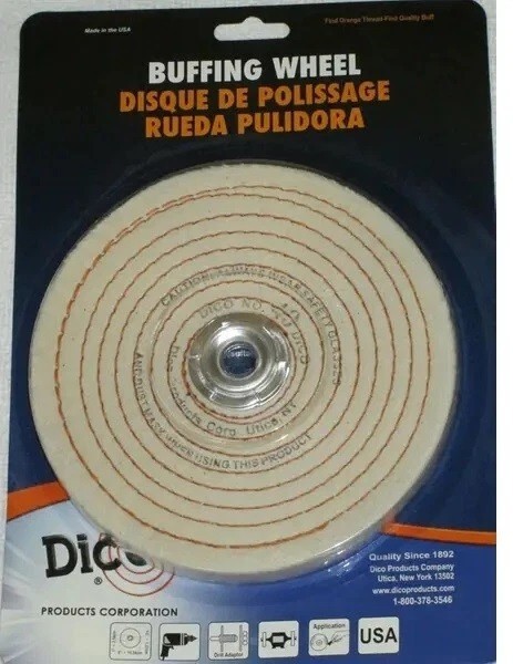 Dico Spiral Sewn 6″ Diameter .5 inches Thick Buffing Wheel 1/2″ arbor 527-40-6