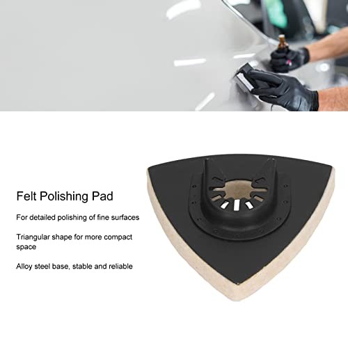 5PCS Triangular Wool Polishing Pad 3.1 Inch Felt Polishing Pads with Alloy
