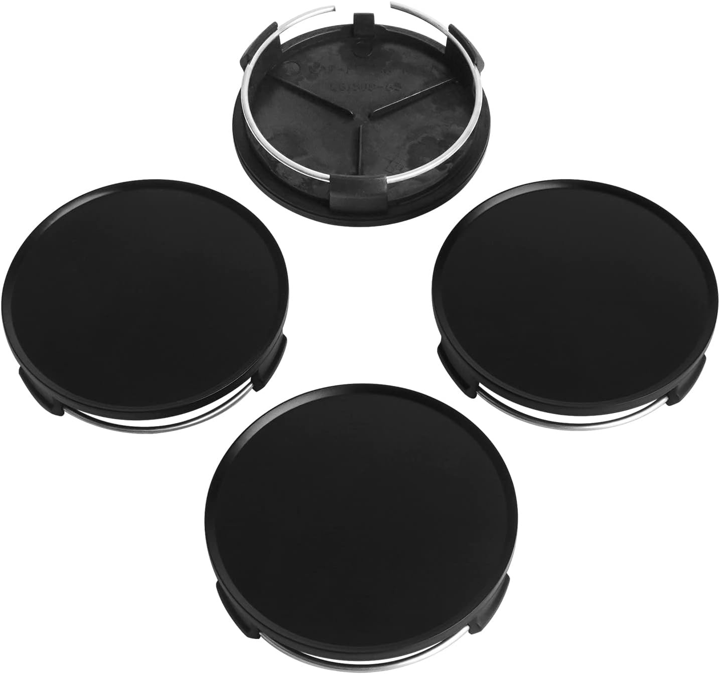 2.9Inch 75MM Wheel Center Caps, Pack of 4 Outer 75MM , Inner 73MM Matte Black
