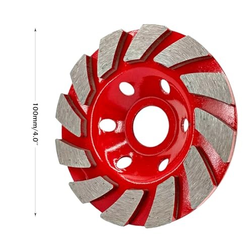 Pieces Turbo Concrete Grinder disc 4 inch Diamond Grinding Cup Wheel 12 Segs 6