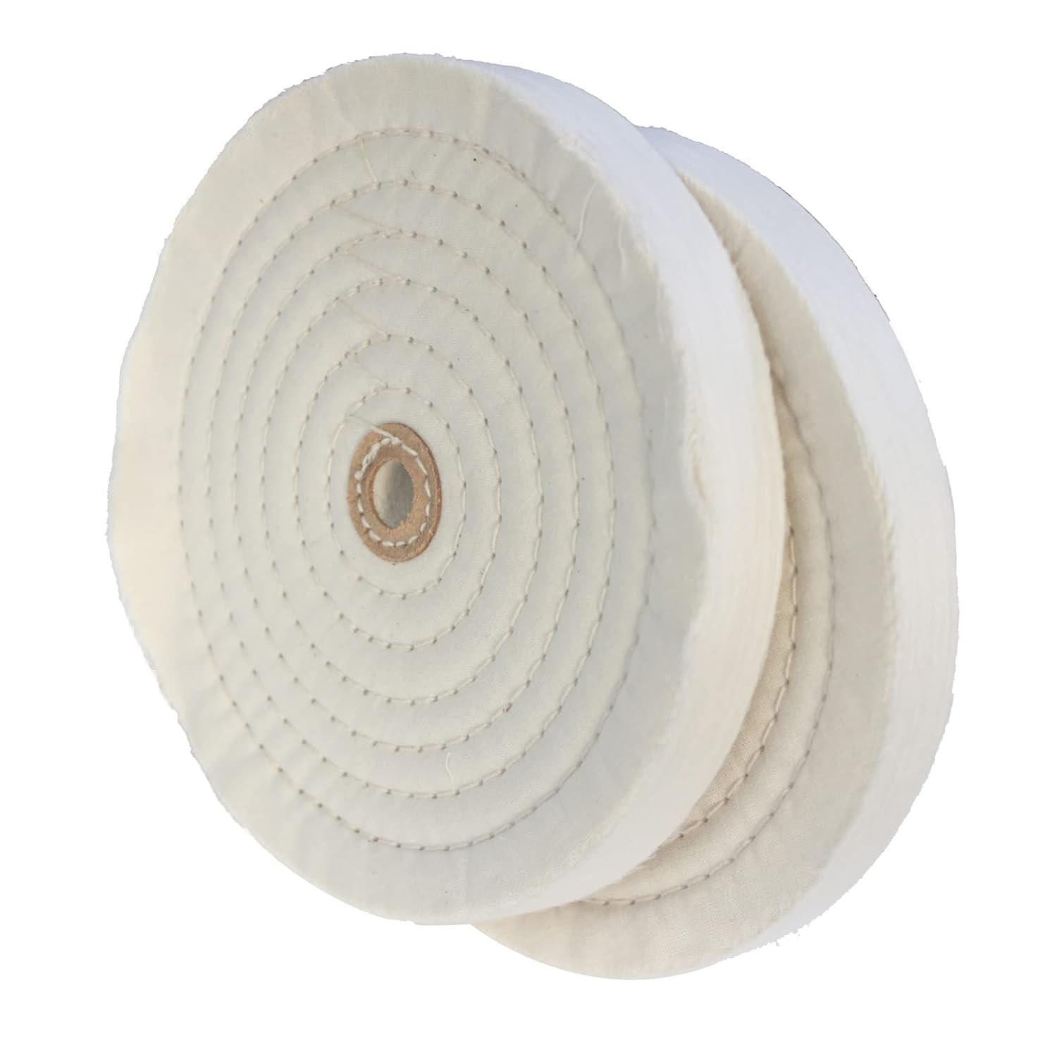 2 Pcs 8″ Extra Thick Cotton Buffing Wheel, 5/8″ Arbor Hole | 70 Ply Cloth, for B