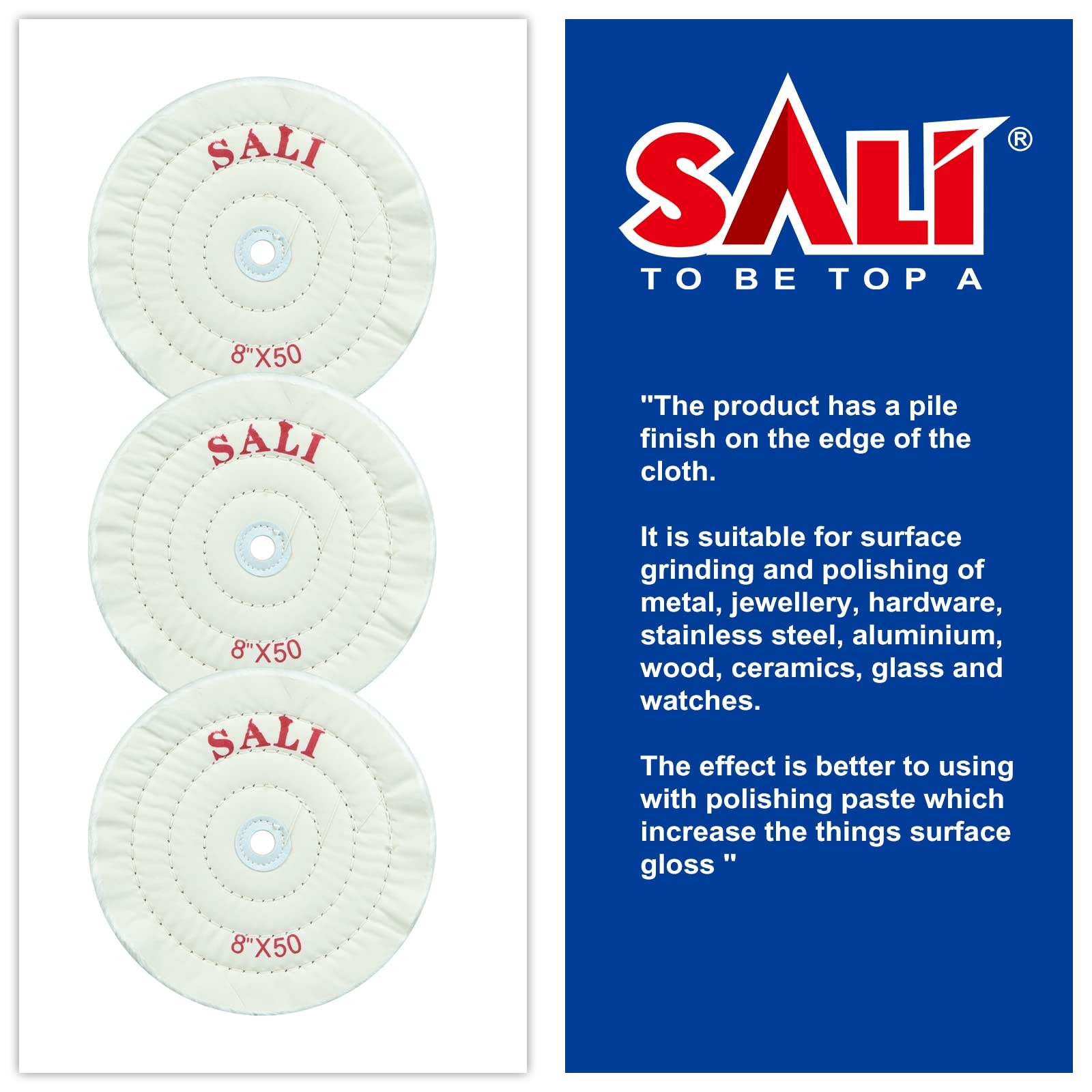 3 Pack Polishing Wheel for Bench Grinder Buffing Wheel 8 inch White Cotton (5…
