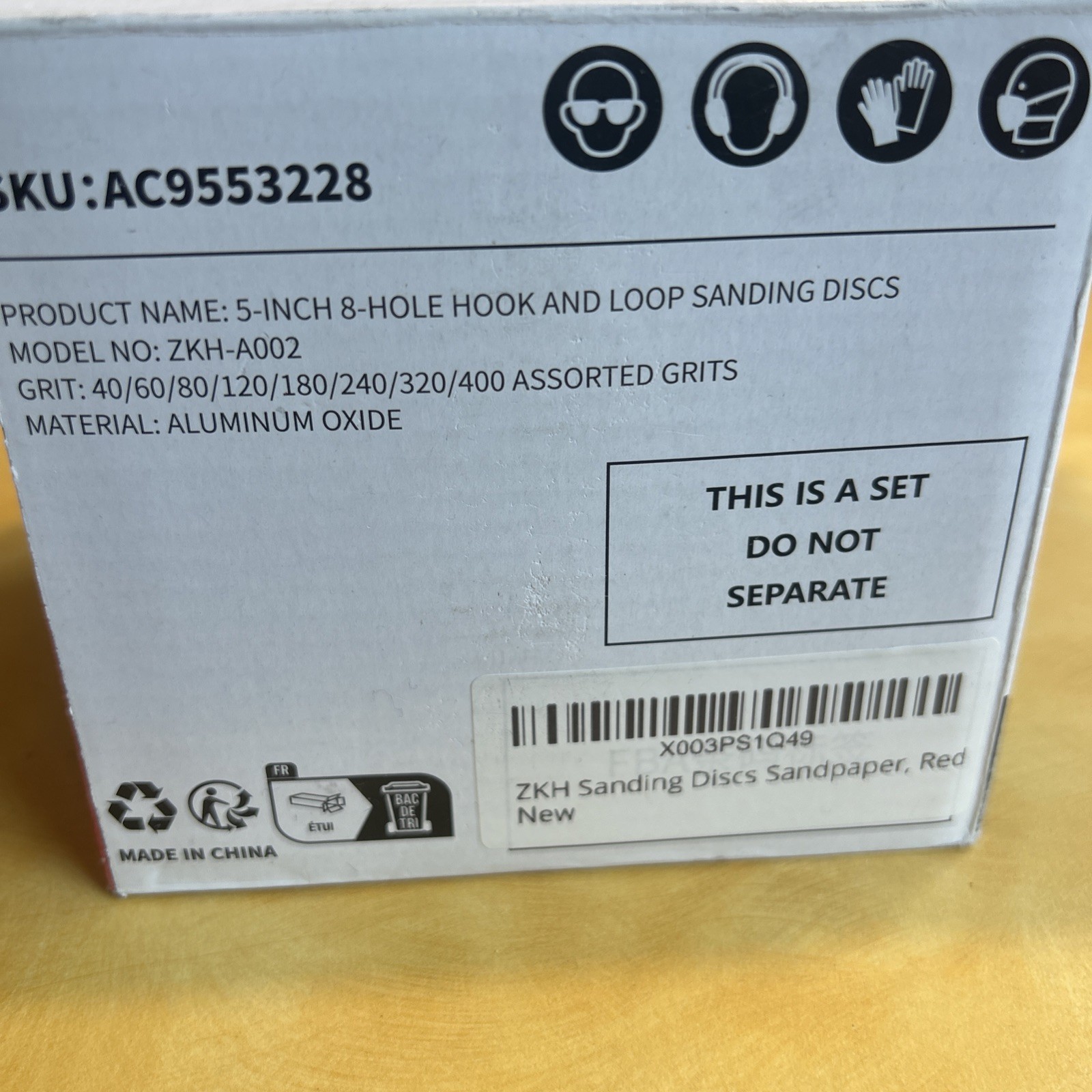 40 60 80 120 240 Grit Sanding Discs 5 inch 8-Hole Hook Loop Orbital Sander Paper