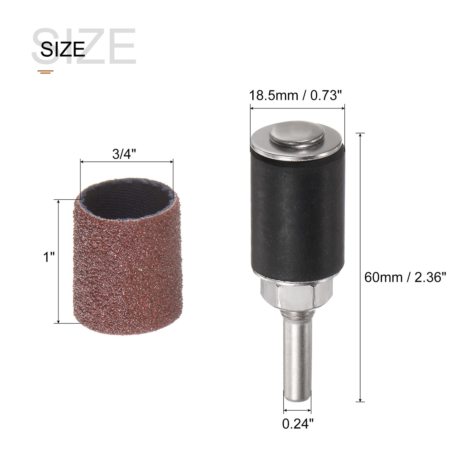12Pcs 3/4 Inch Sanding Sleeves Set 80 Grit with 0.24 Inch Mandrels