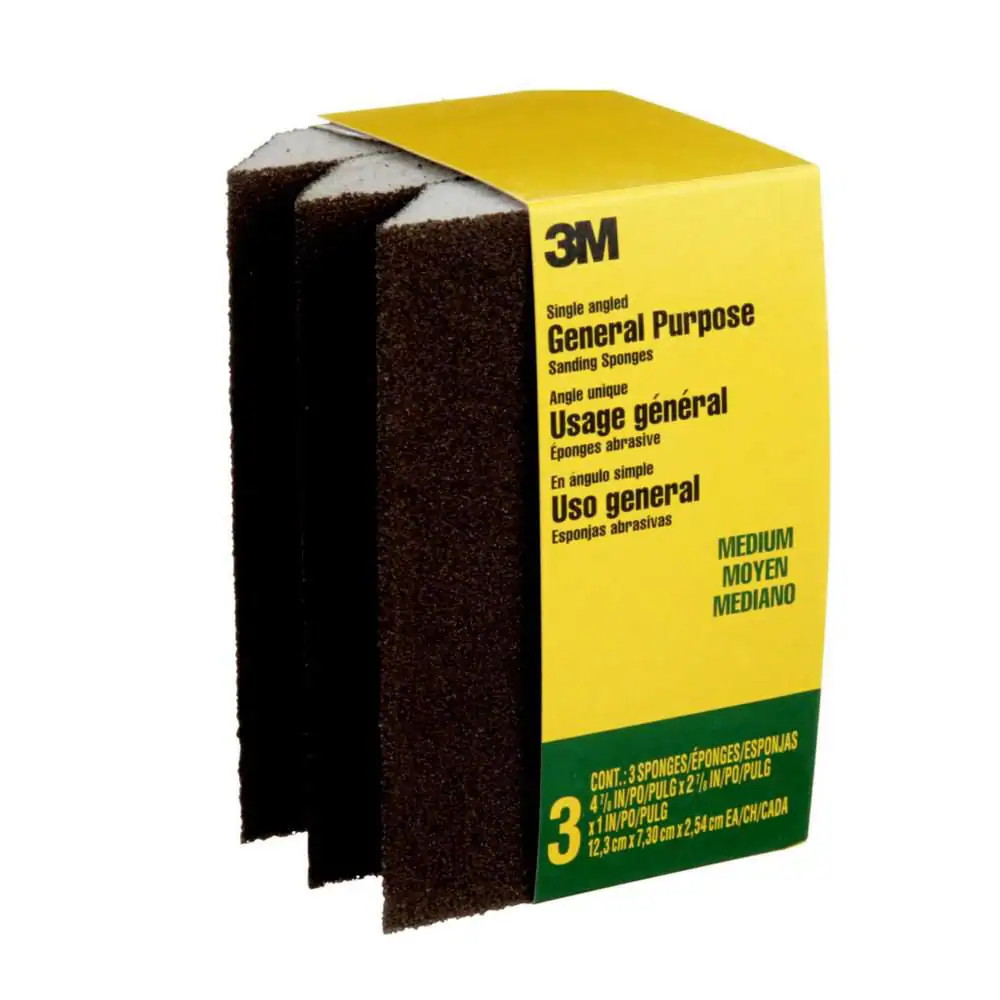 General Purpose Sanding Sponge 2 7/8 In. X 4-7/8 In. 80 Medium-Grit Single Angle