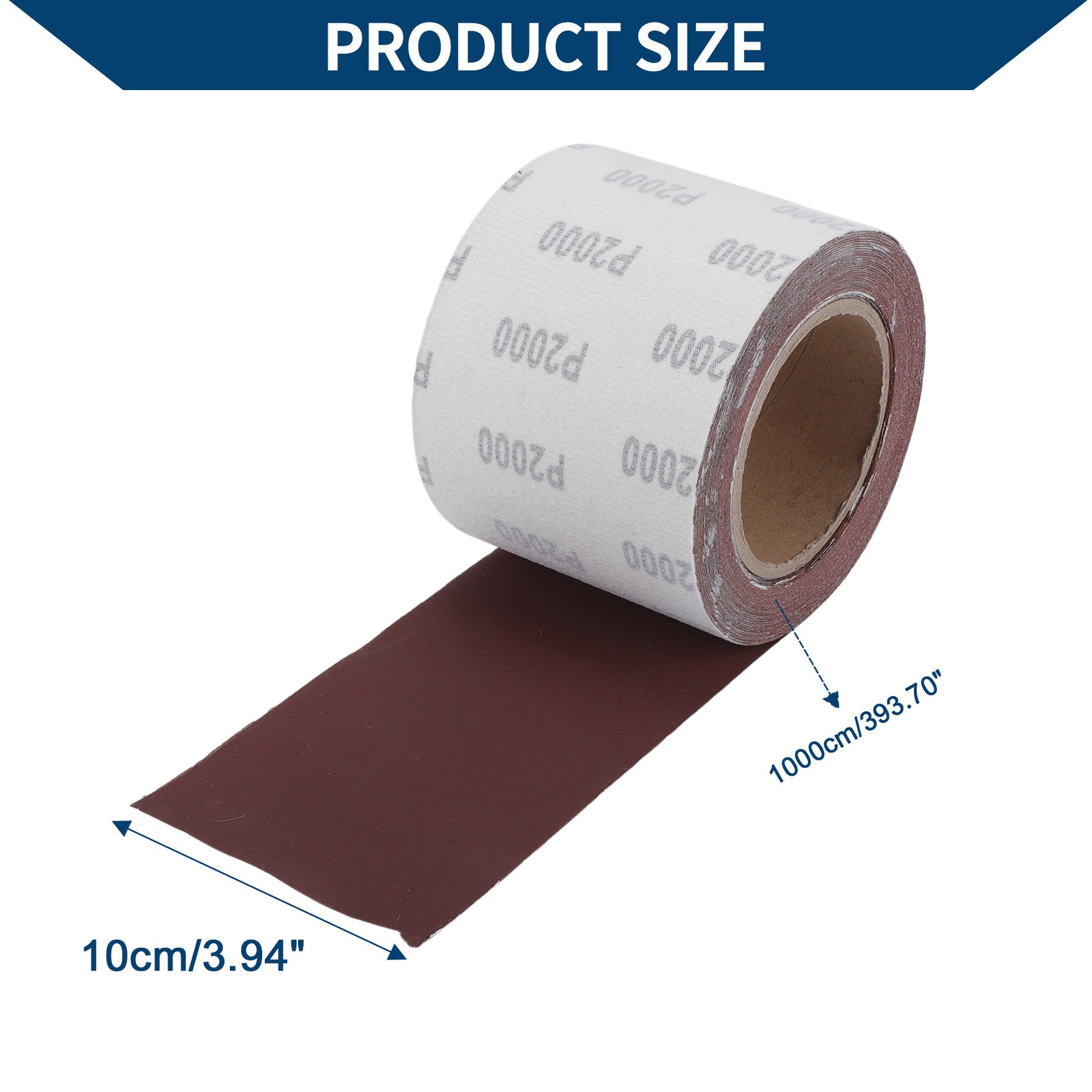 P2000 Long Board Sanding Paper 393.70″x3.94″ Red Sanding Roll