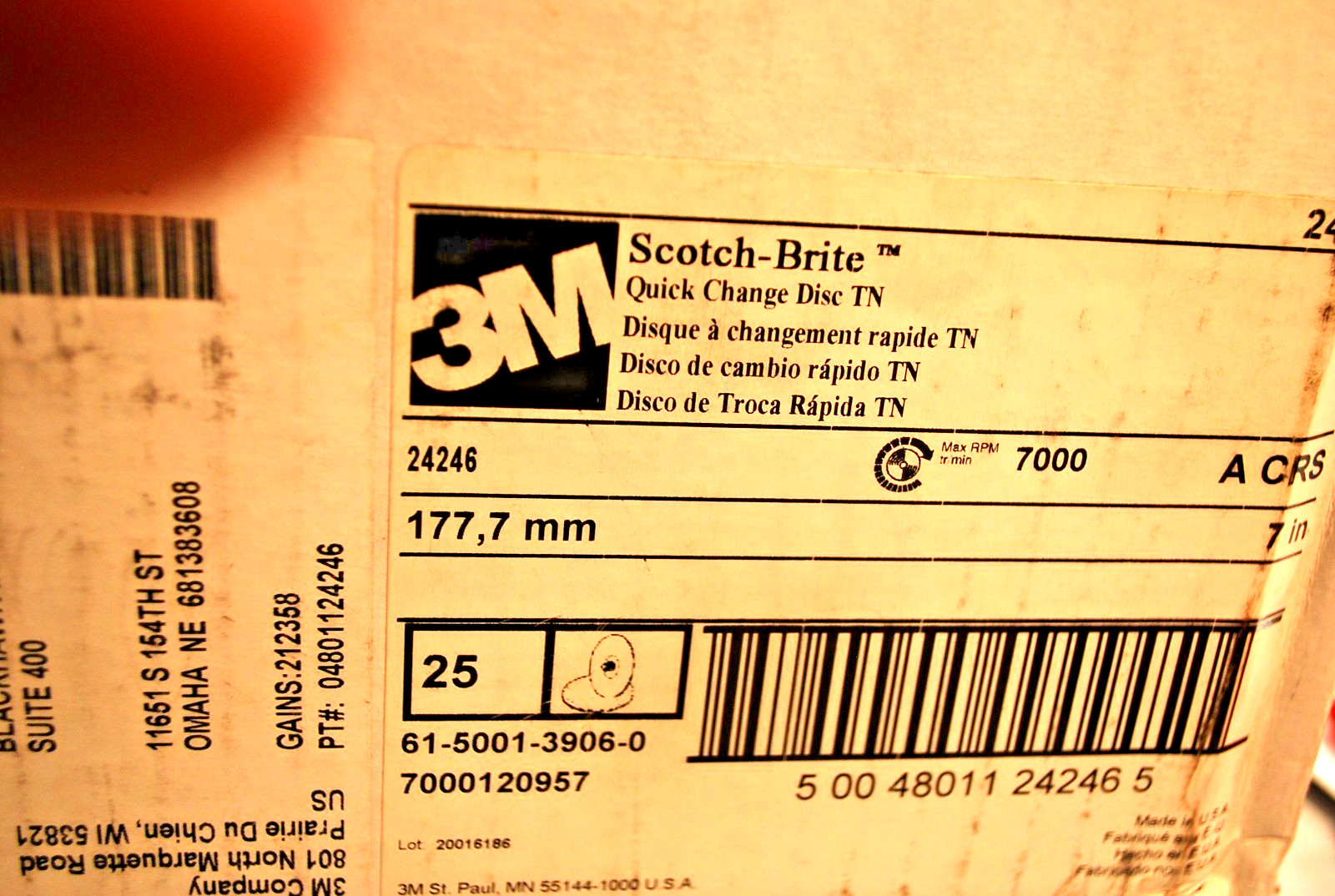 Scotch-Brite Surface Conditioning Quick Change 7″ Disc, SC-CRS (coarse) case/25