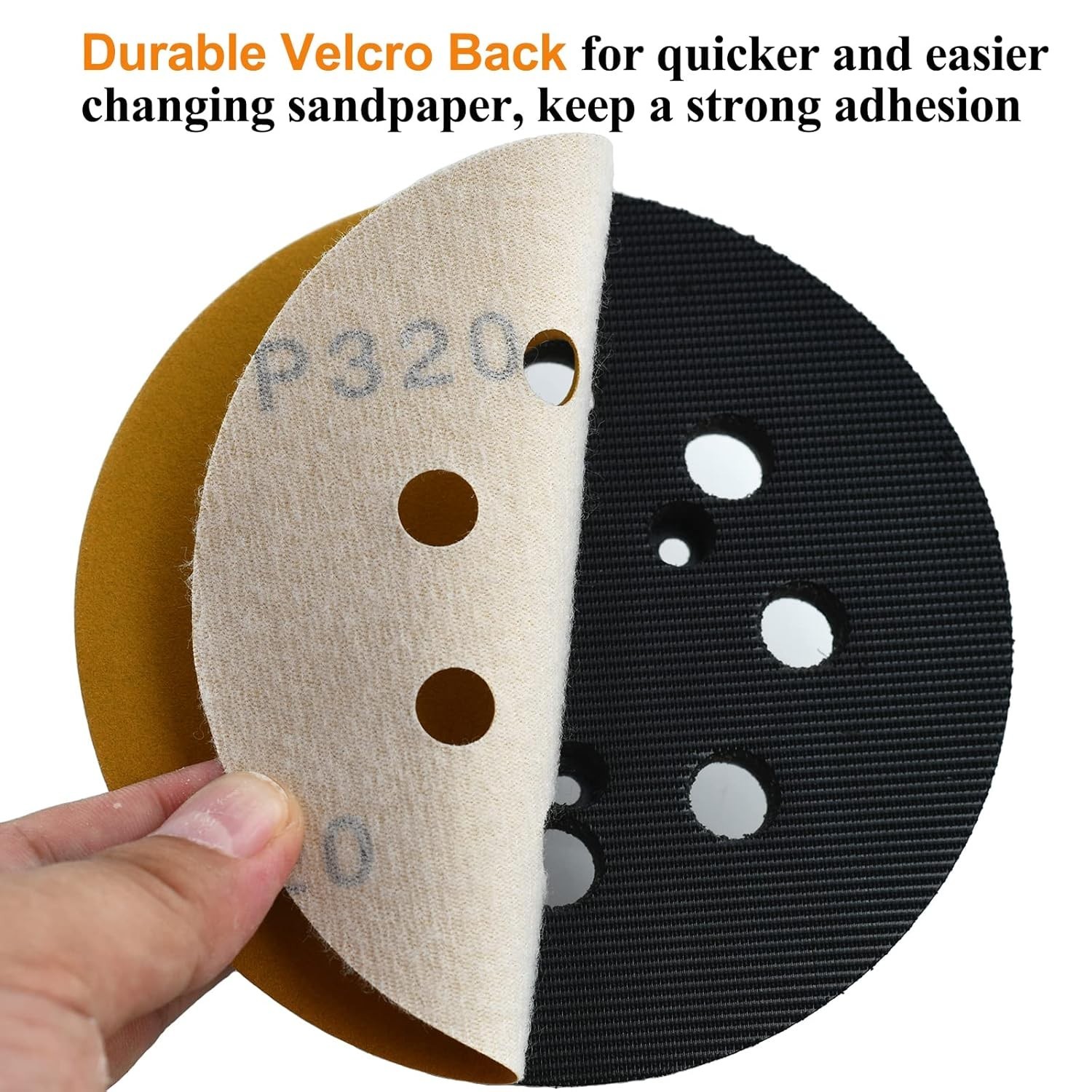 5-Inch Hook and Loop Sandpaper 320 Grit Discs – 100 Count for Effective Sanding