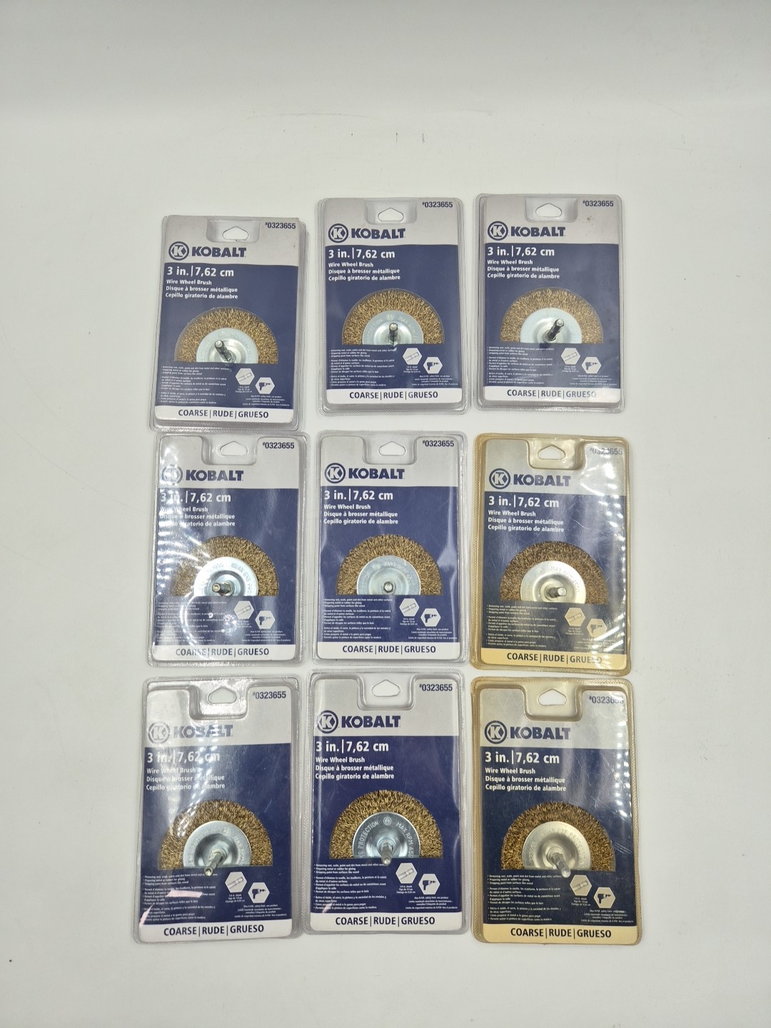 Lot of 16 Kobalt Wire Wheel Brush 0323655 3″ 7.62 cm Coarse 1/4″ Shank Drill Bit