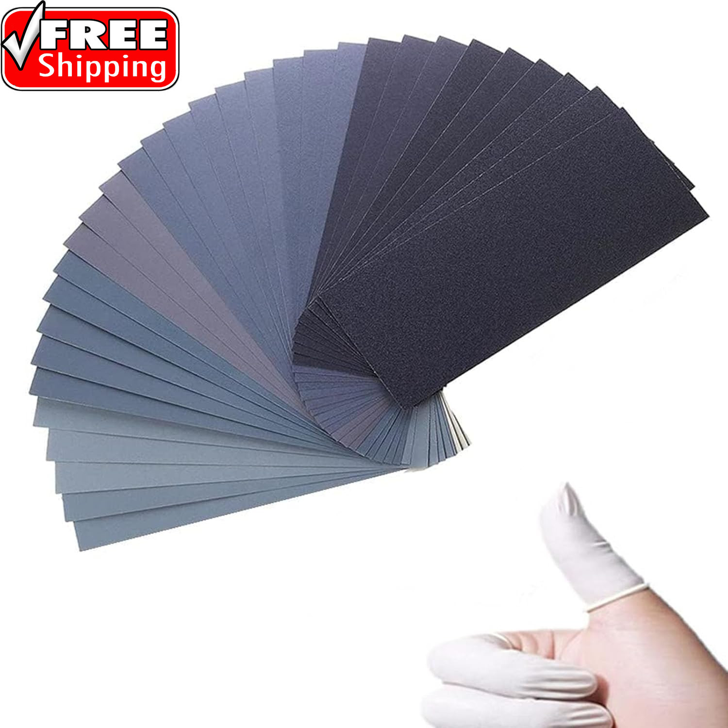 Extra Fine Sand Paper 120 to 20000 High Grit, 22 PCS Sandpaper Sheets with 3 Fin