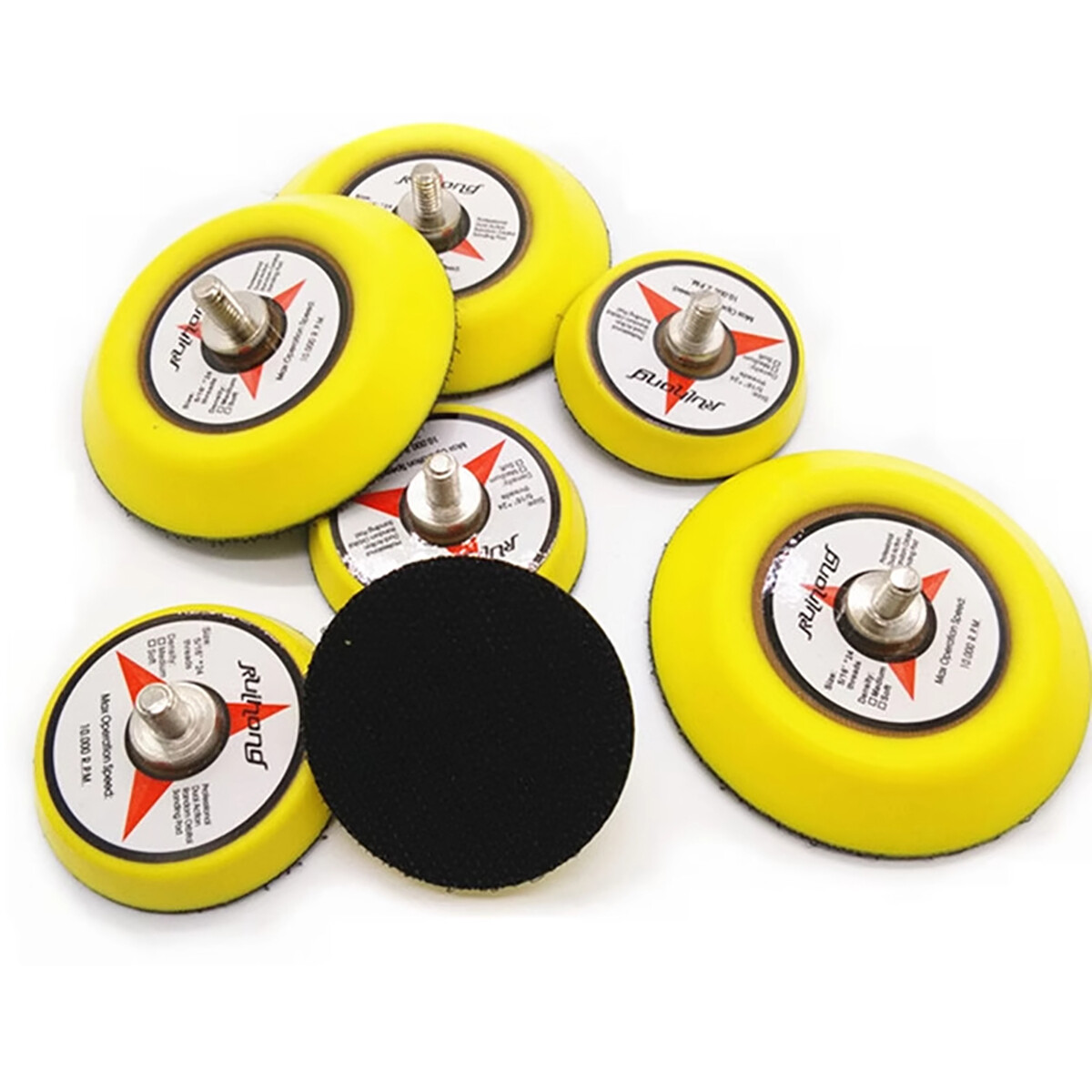 1 – 6″ Hook Loop Backing Pad with M6 M8 M10 Thead For Sanding Disc Angle Grinder