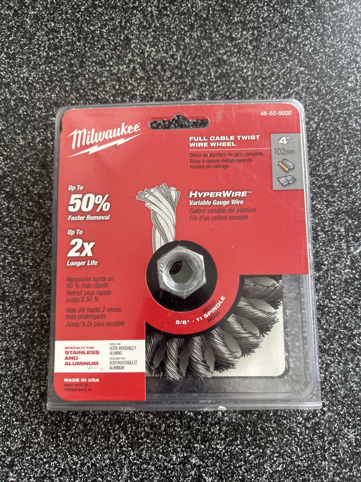 Milwaukee Crimped Wire Wheel 48-52-5070 4″ Radial Carbon Steel Hyperwire USA