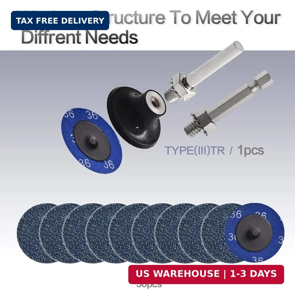 Miroku 50Pcs P36 2-inch Quick Change Discs Set, Zirconia Sanding Discs with 1/4″
