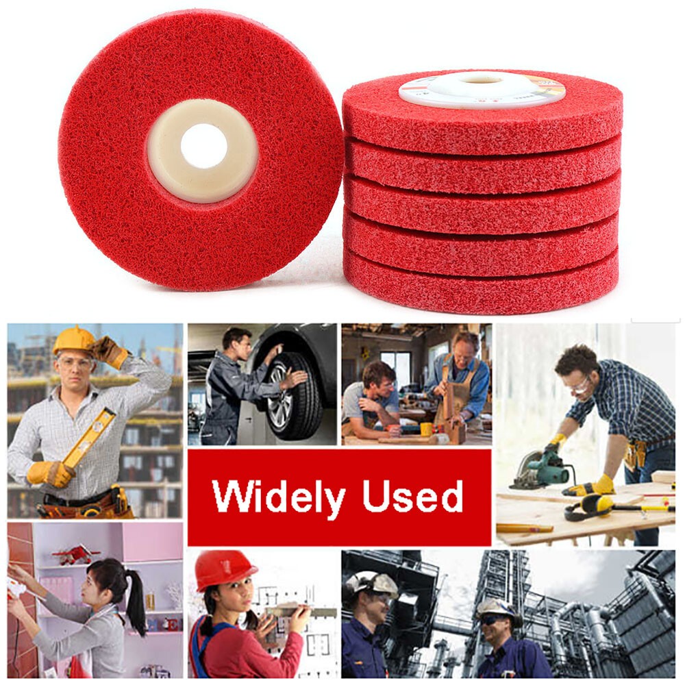 4” Nylon Abrasive Buff Wheel Polishing Disc for Metal Surface Angle Grinder