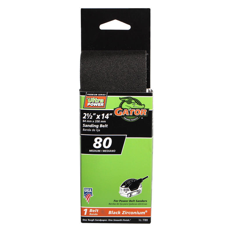 Gator 14 in. L X 2-1/2 in. W Zirconia Aluminum Oxide Sanding Belt 80 Grit Medium