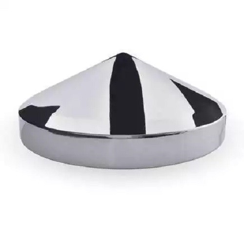Wheel Accessories-Hubcap-Chrome Metal Rear Pointed-8in Diameter and 5/8in Studs