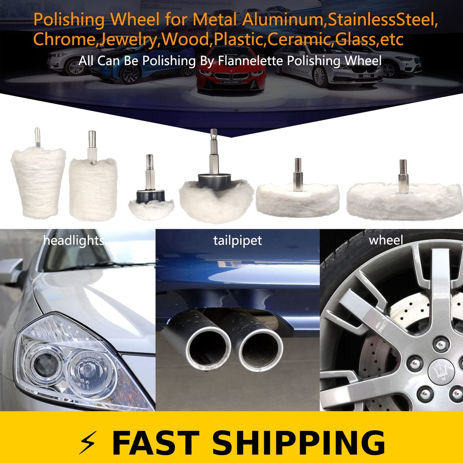 Tworider 6 pcs Buffing Wheel Kit for Drill – Polishing Tool