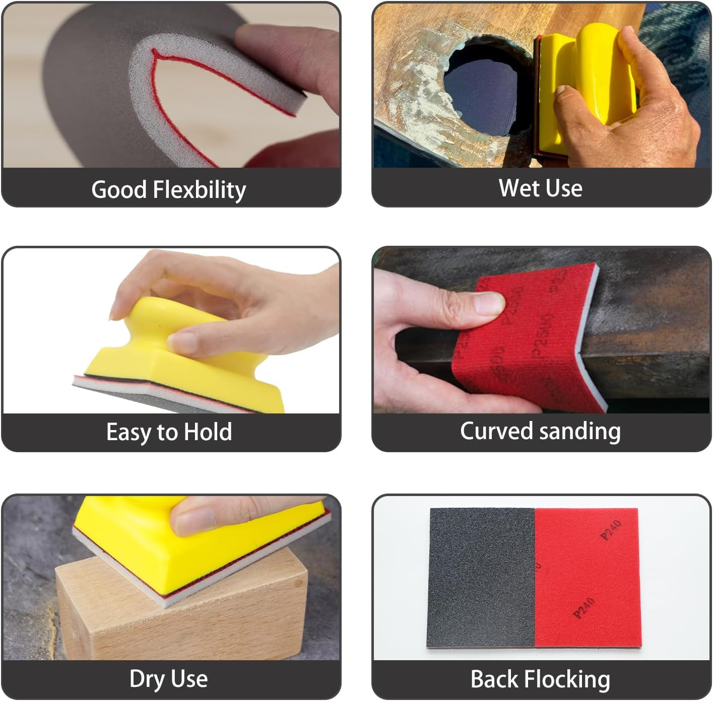 Sanding Block Set, 26Pcs Sanding Sponges with a Hand Tool Reusable 3×4 Inch Wet