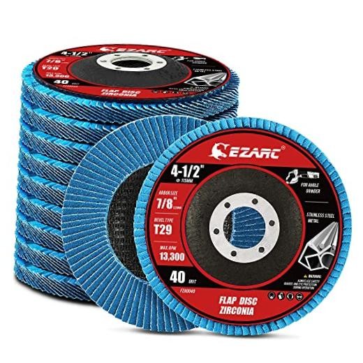 Zirconia Flap Discs 40 Grit, 4-1/2 x 7/8-Inch, Type 40 GRIT Standard Version