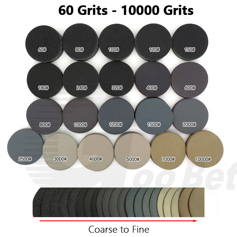 1″ 25mm – 7″ 180mm Dry Wet Sanding Disc Pads Hook & Loop Sandpaper Grit 60-10000