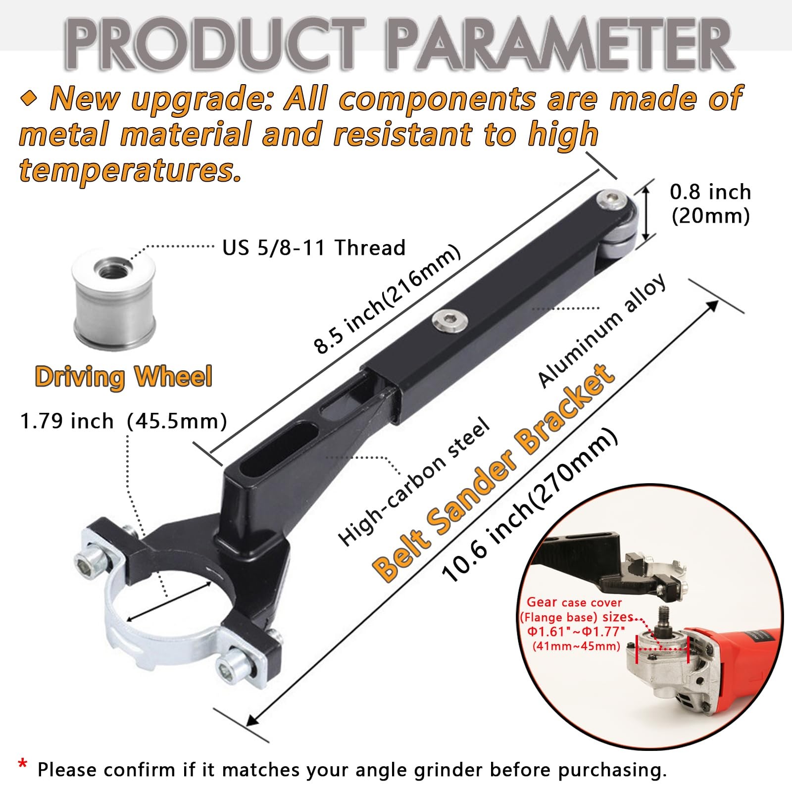 Belt Sander Attachments for Angle Grinder,Aluminum Alloy Detailing Bandfile S…
