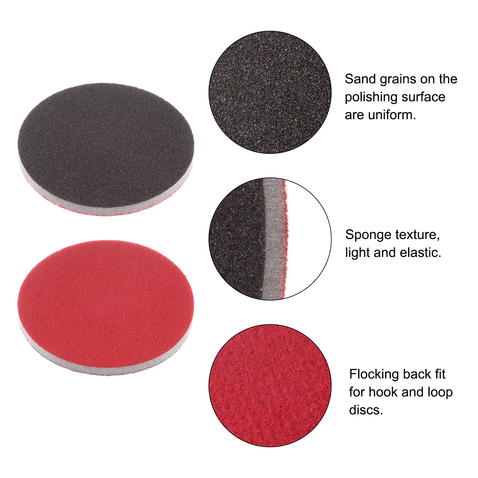 25pcs 180 Grit 3-inch Sponge Pad Sanding Sponge Hook and Loop Sanding Disc