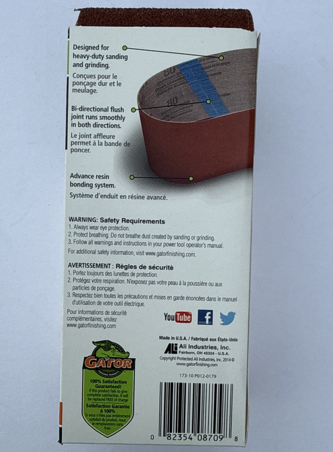 GATOR POWER 3” X 18” RED RESIN SANDING BELTS 40 GRIT 5 BELTS