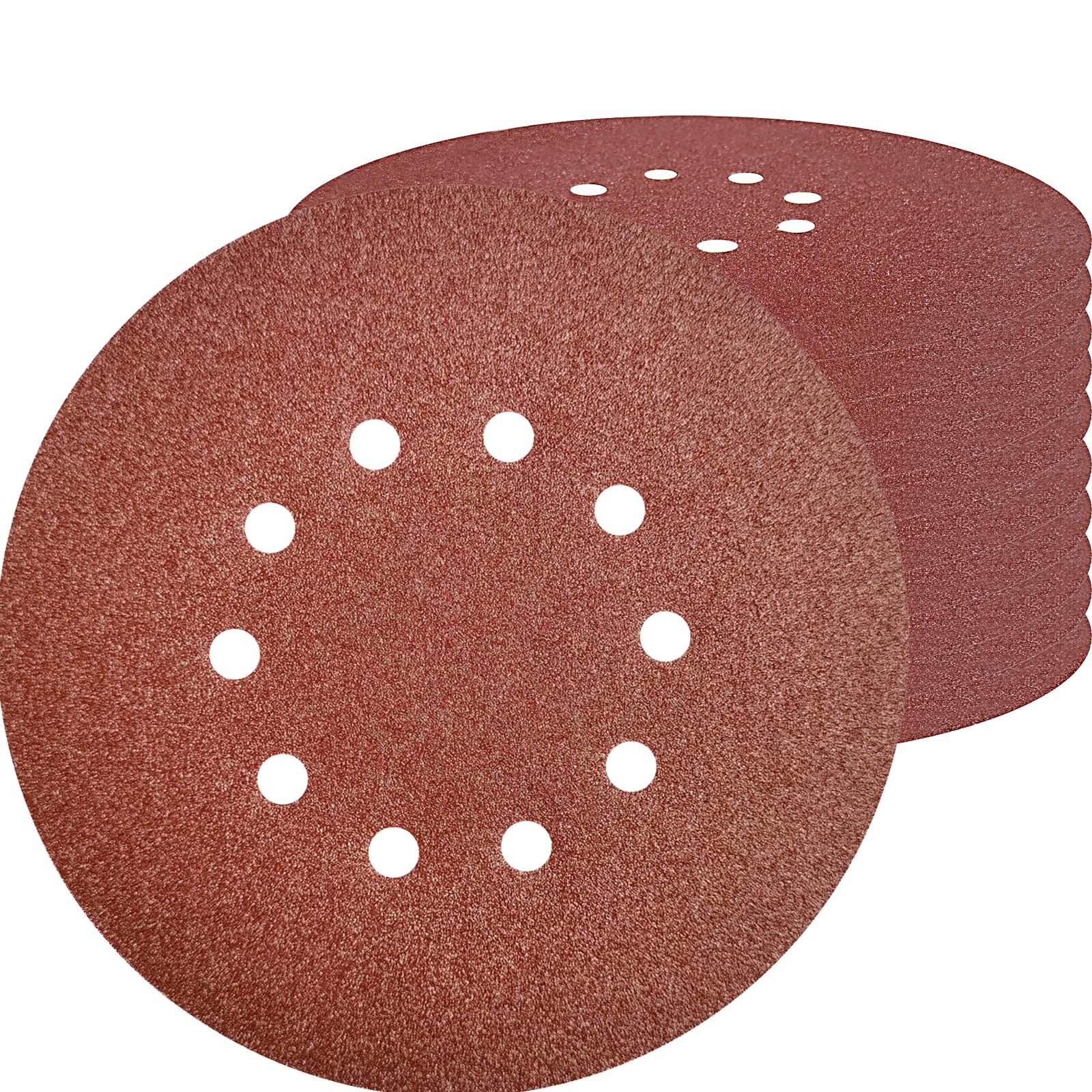 Tonmp 10 PCS 9-Inch 10 Hole 60 Grit Drywall Sandpaper -9″ Aluminum Oxide…
