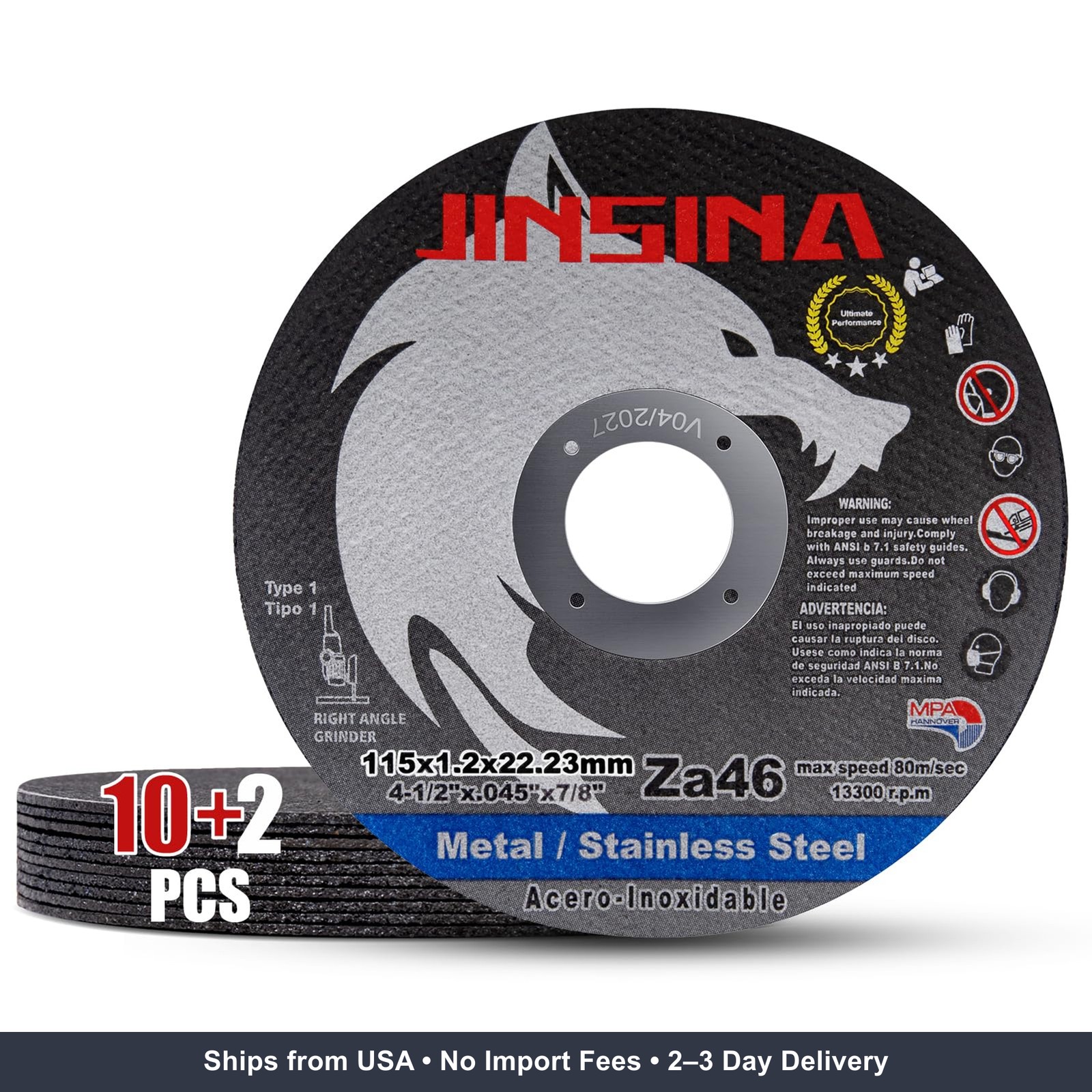 Cut Off Wheels 12 PCS, 4 1/2 Inch Metal and Stainless Steel Cutting Wheel, Fast