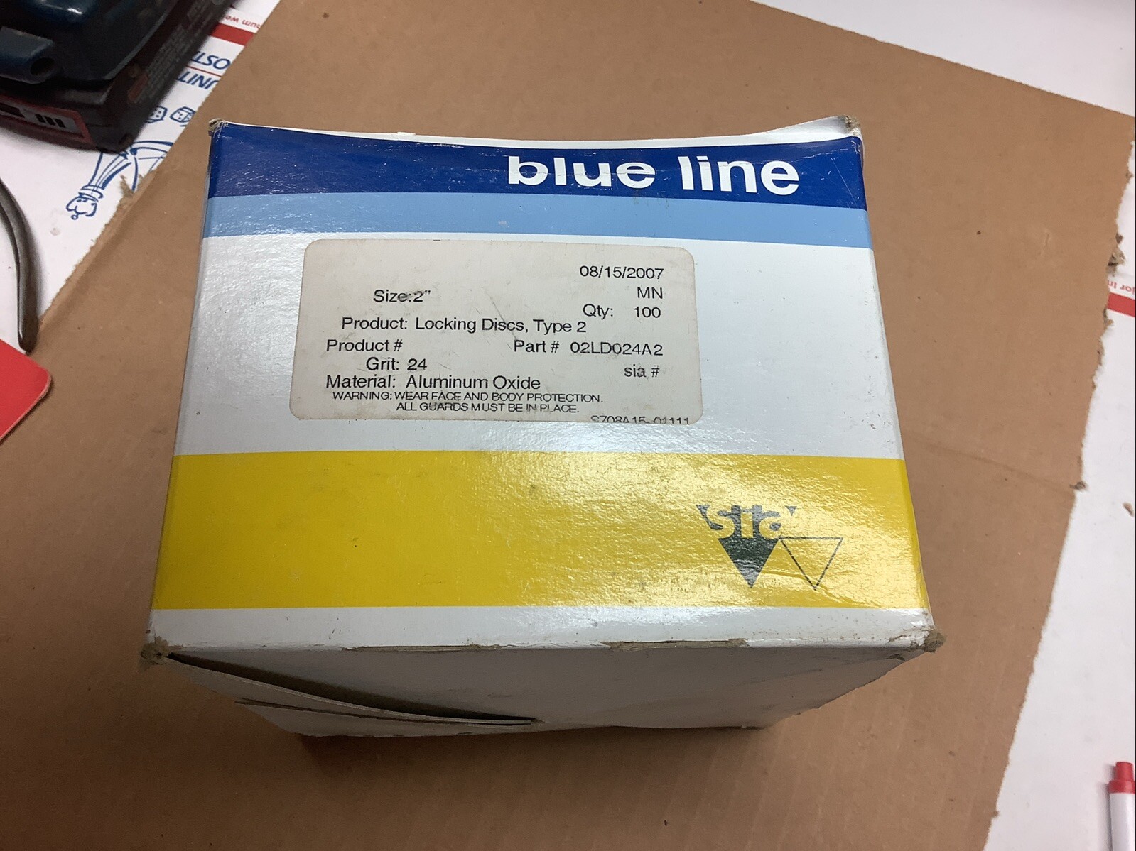Nos, SIA Blue Line, 2” Locking Sanding Discs, Type 2, 24 Grit