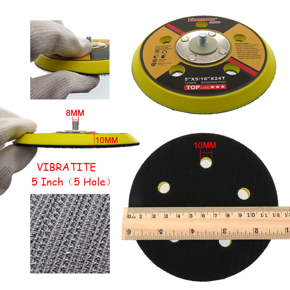 1 – 6 ” Hook Loop Backing Pad With M6 M8 M10 Thread For Sanding Discs Air Sander