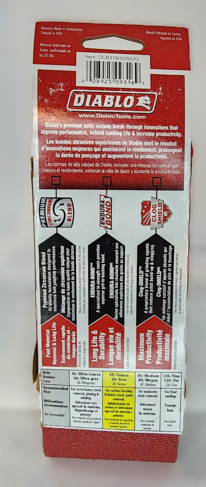 Diablo 2Pk 3″X18″ 50 Grit Sand Belt