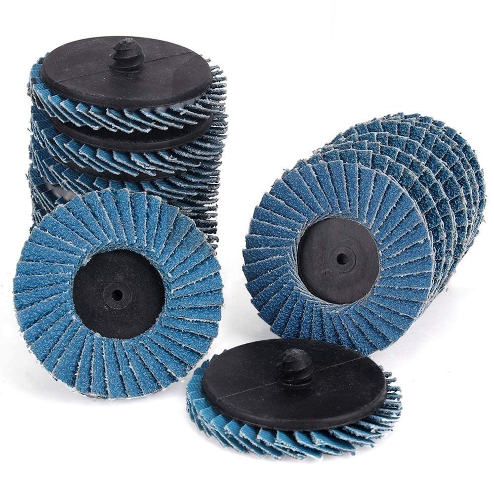 50 PACK 2 inch Blue ZA Flap Discs 40 Grit Type 27 Sanding Grinding Discs Wheels