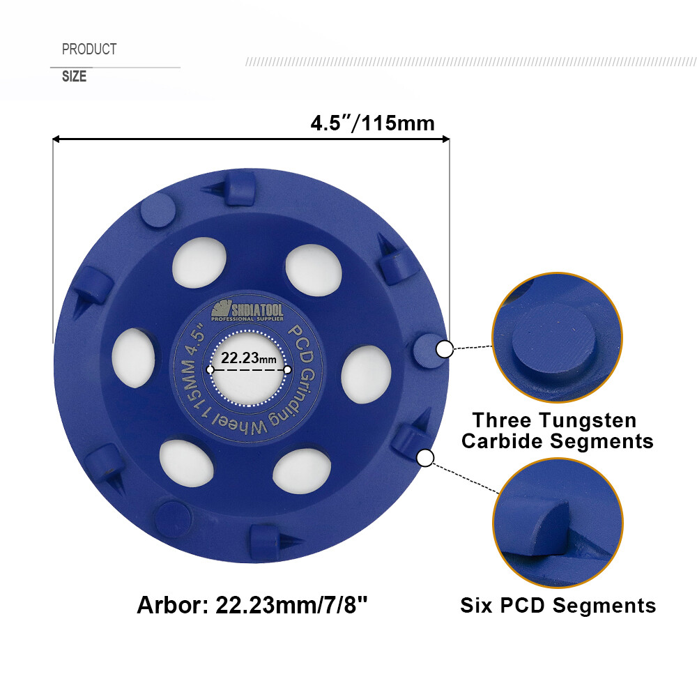 Diamond Grinding Wheel PCD Sanding Wheel for Removing Epoxy Coating Glue 4.5/5”