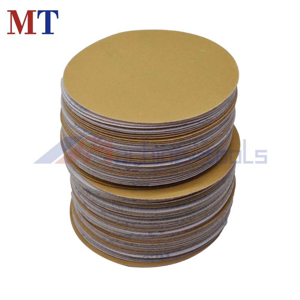 100 Pack 5″ 320 Grit Disc Hook Loop Pads Sanding Discs Flocking NO-Hole
