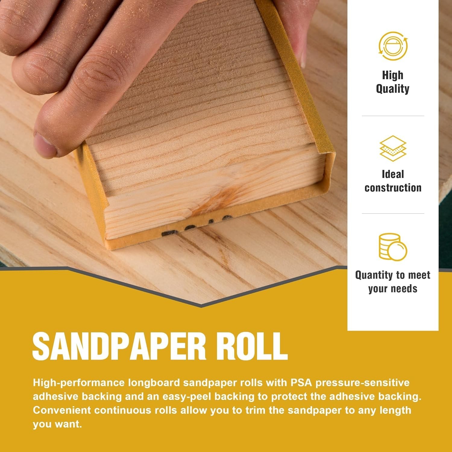 PSA Sandpaper Roll Longboard Sandpaper 1000-Grit 2-3/4in x 20 Yards Sandpaper…