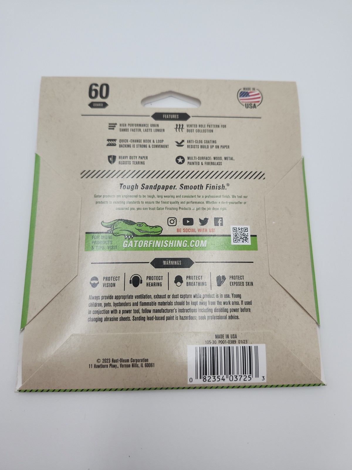 Gator 2pk 23725 60 Grit Coarse Hook & Loop Sanding Disc 5 Dia. in.