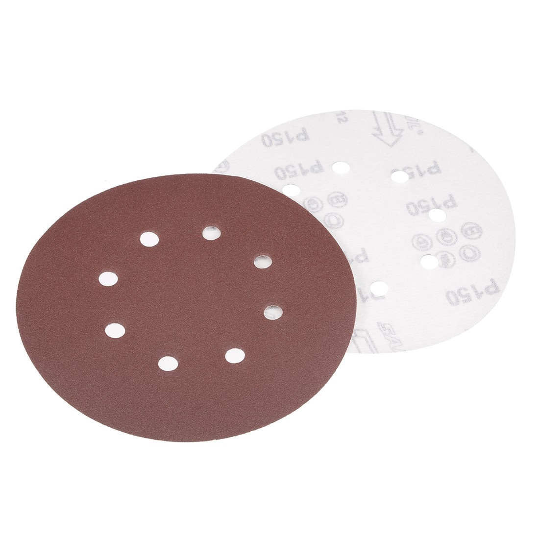 10Pcs 7 Inch 8 Hole Hook and Loop Sanding Disc 150 Grit Flocking Sandpaper
